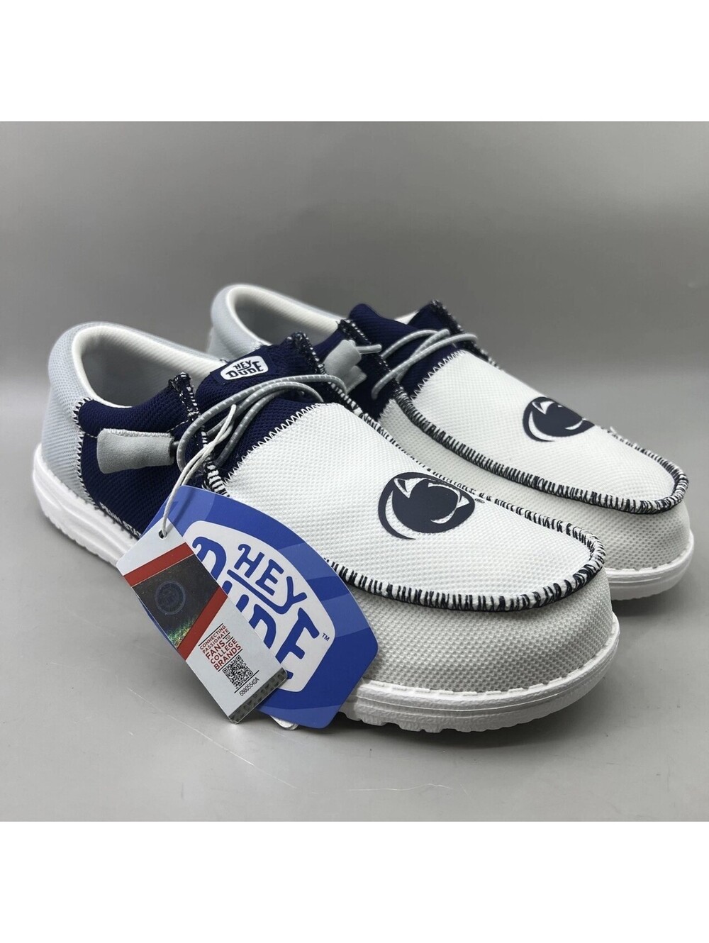 Hey Dude Wally Tri Penn State Slip On Shoes Men's 9 Blue White Comfort Sneakers
